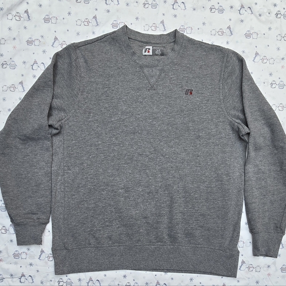 Russell Athletic Men's Classic Gray Crewneck Sweater - Picture 1 of 6
